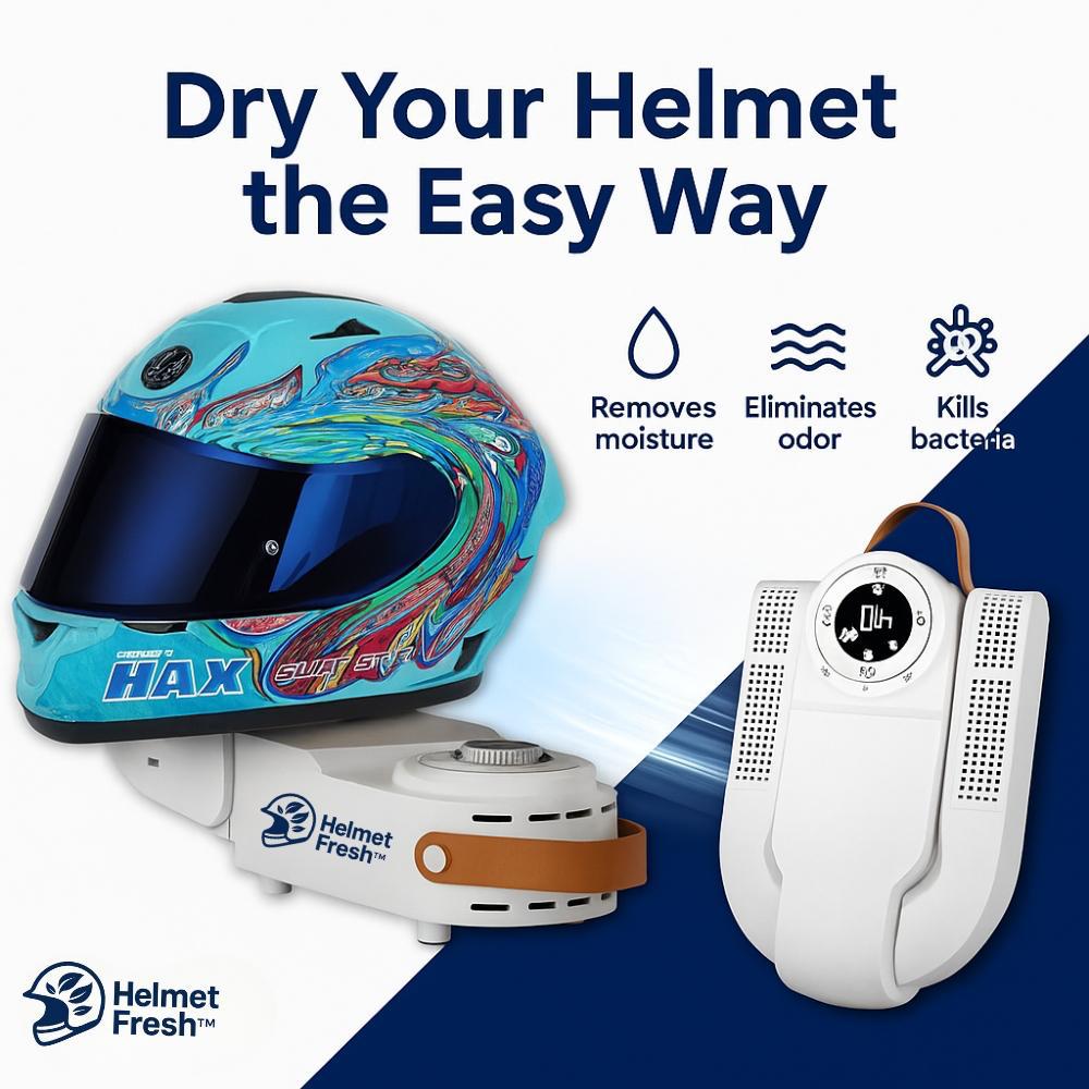 HelmetFresh™ – Smart Helmet Dryer & Odor-Removal System